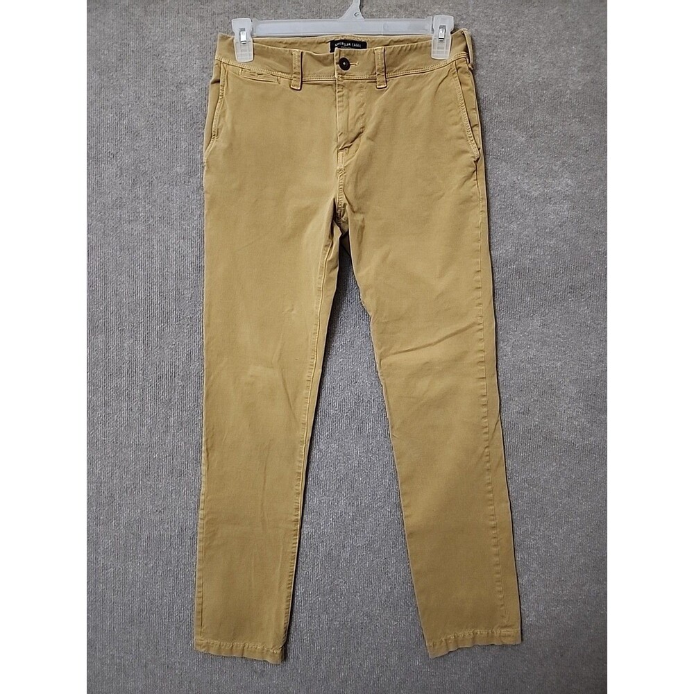 American Eagle 360 Extreme Flex Slim Pants Mens 30x34(32) Brown Stretch